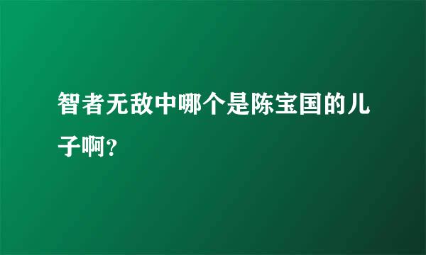 智者无敌中哪个是陈宝国的儿子啊？