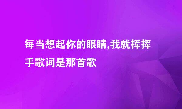 每当想起你的眼睛,我就挥挥手歌词是那首歌