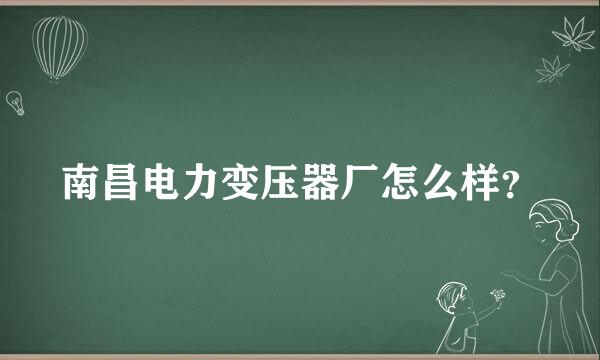 南昌电力变压器厂怎么样？