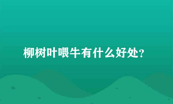 柳树叶喂牛有什么好处？