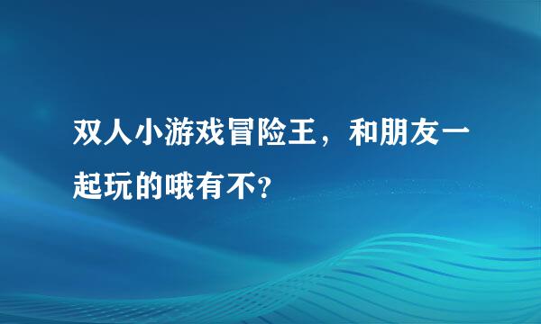 双人小游戏冒险王，和朋友一起玩的哦有不？