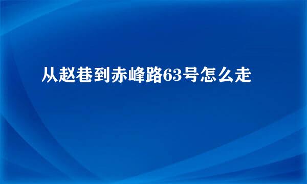 从赵巷到赤峰路63号怎么走