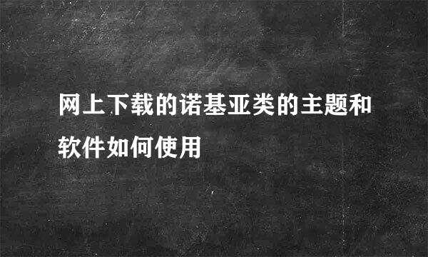 网上下载的诺基亚类的主题和软件如何使用