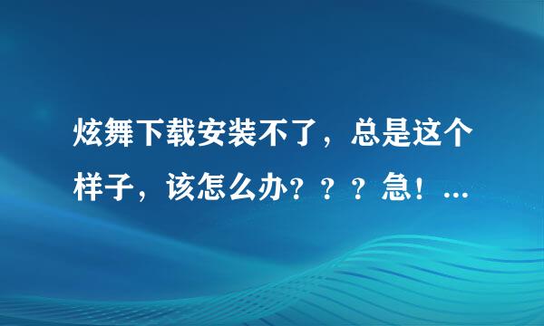 炫舞下载安装不了，总是这个样子，该怎么办？？？急！！！！！