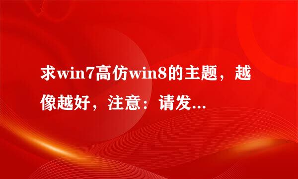 求win7高仿win8的主题，越像越好，注意：请发文件和教程，不懂的我还会追我问，开始图标也改了更