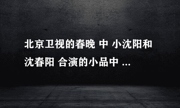 北京卫视的春晚 中 小沈阳和沈春阳 合演的小品中 最后 他们一起唱了 首歌 歌名是什么啊？