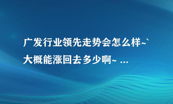 广发行业领先走势会怎么样~`大概能涨回去多少啊~ 大概多少的时候就该卖了~`会不会一直跌~```