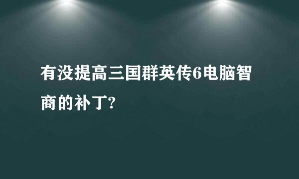 有没提高三国群英传6电脑智商的补丁?