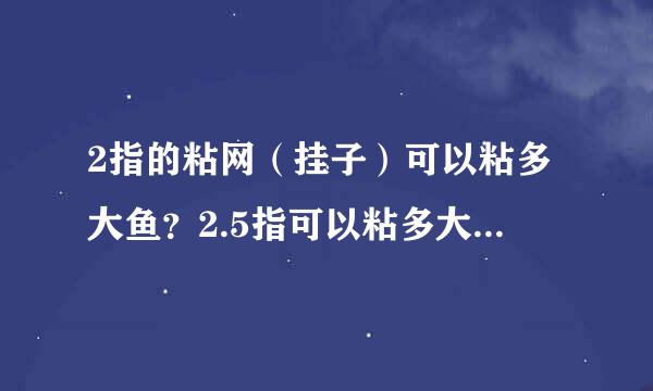 2指的粘网（挂子）可以粘多大鱼？2.5指可以粘多大鱼？3指可以粘多大的鱼？3.5指可以粘多大的鱼？