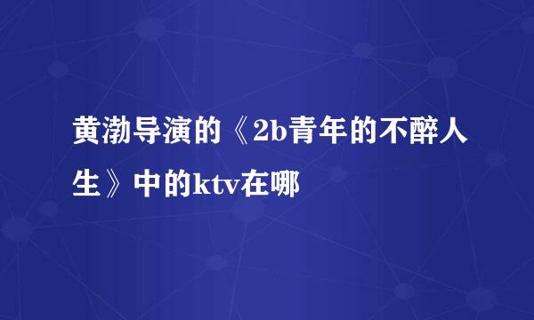 黄渤导演的《2b青年的不醉人生》中的ktv在哪