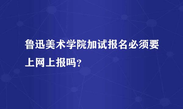 鲁迅美术学院加试报名必须要上网上报吗？