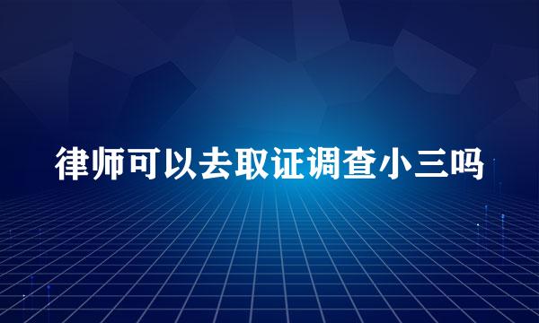 律师可以去取证调查小三吗