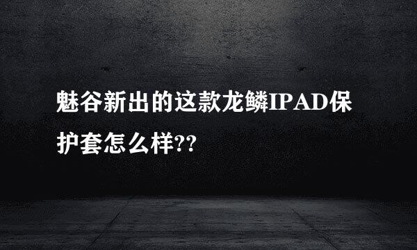 魅谷新出的这款龙鳞IPAD保护套怎么样??