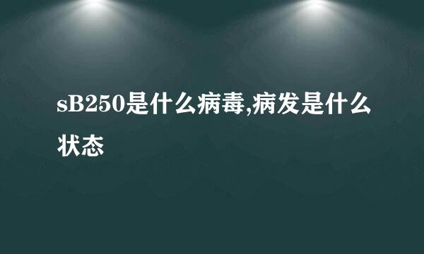 sB250是什么病毒,病发是什么状态