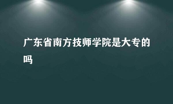 广东省南方技师学院是大专的吗