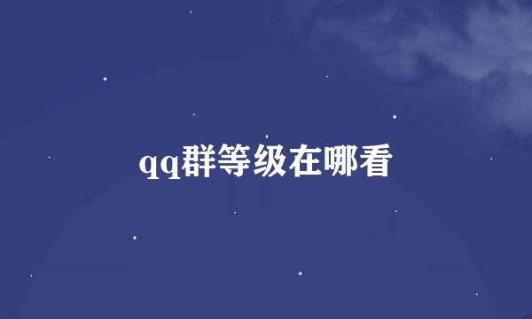 qq群等级在哪看