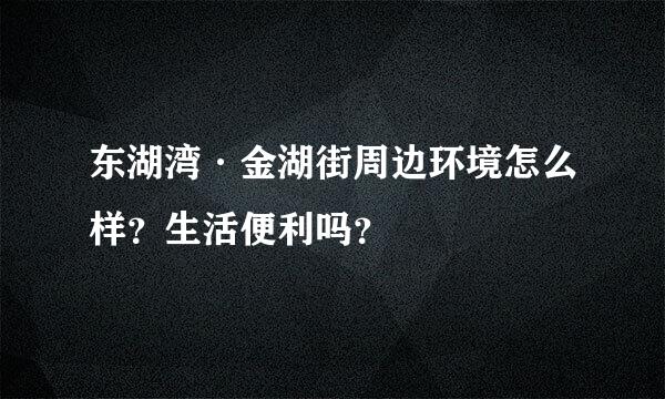 东湖湾·金湖街周边环境怎么样？生活便利吗？