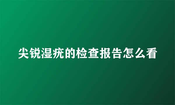 尖锐湿疣的检查报告怎么看