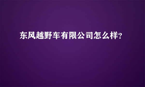 东风越野车有限公司怎么样？