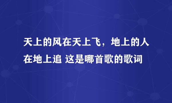 天上的风在天上飞，地上的人在地上追 这是哪首歌的歌词