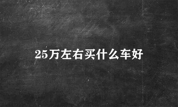 25万左右买什么车好