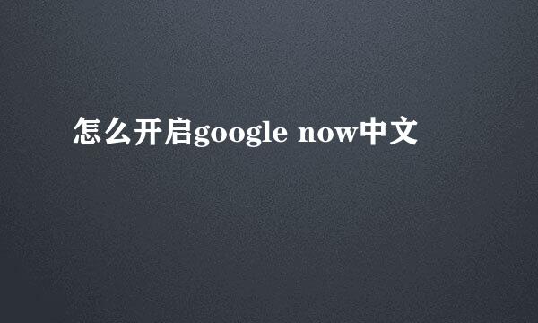 怎么开启google now中文