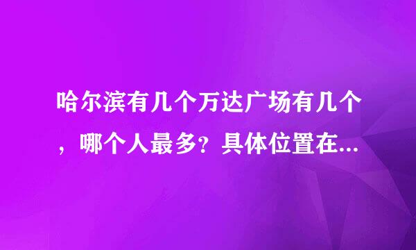 哈尔滨有几个万达广场有几个，哪个人最多？具体位置在哪？找不到啊？