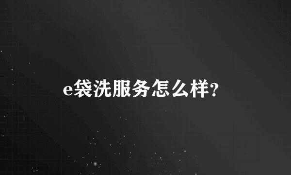 e袋洗服务怎么样？