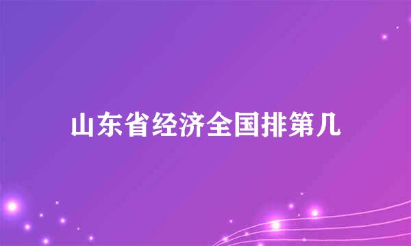 山东省经济全国排第几