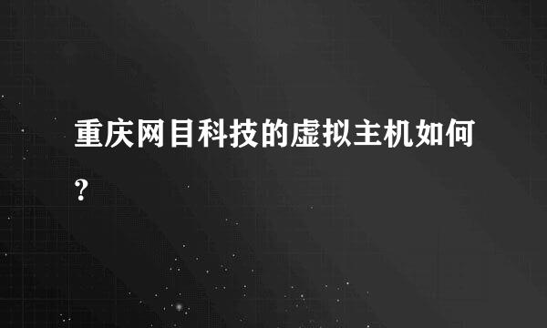 重庆网目科技的虚拟主机如何？