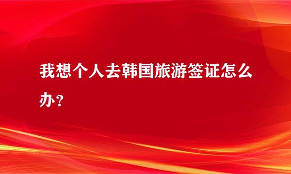 我想个人去韩国旅游签证怎么办？