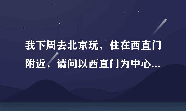 我下周去北京玩，住在西直门附近，请问以西直门为中心，附近能玩的景点有哪些？？？麻烦各位告诉我一下！