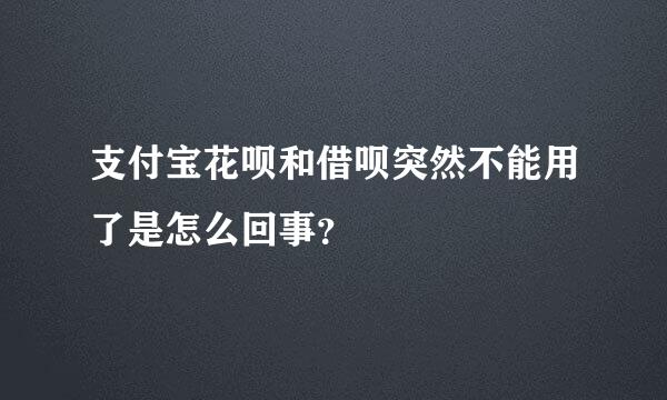 支付宝花呗和借呗突然不能用了是怎么回事？