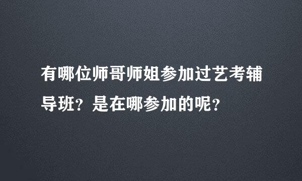 有哪位师哥师姐参加过艺考辅导班？是在哪参加的呢？