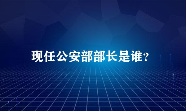 现任公安部部长是谁？