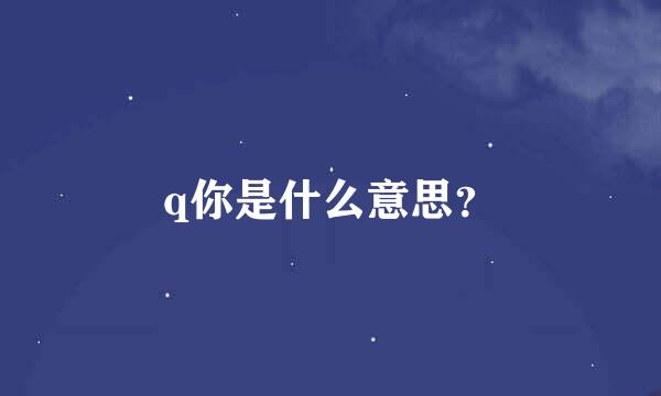 q你是什么意思？