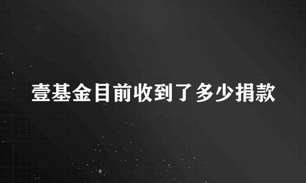 壹基金目前收到了多少捐款