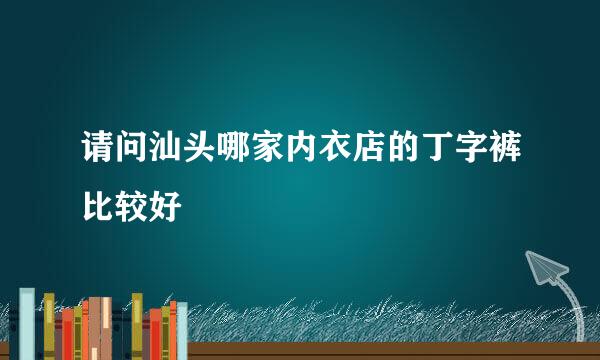 请问汕头哪家内衣店的丁字裤比较好