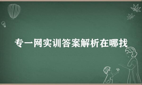 专一网实训答案解析在哪找