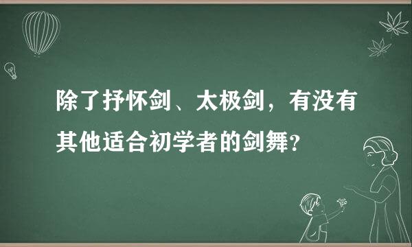 除了抒怀剑、太极剑，有没有其他适合初学者的剑舞？