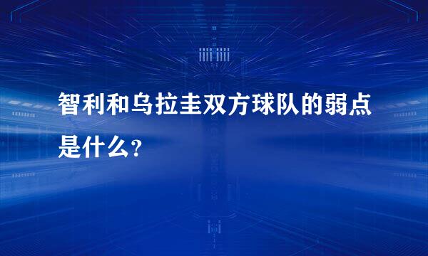 智利和乌拉圭双方球队的弱点是什么？