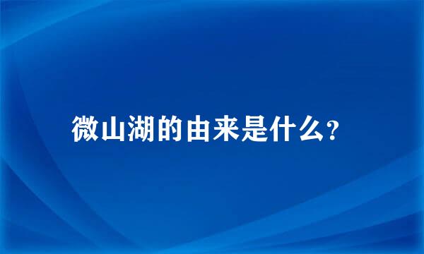 微山湖的由来是什么？