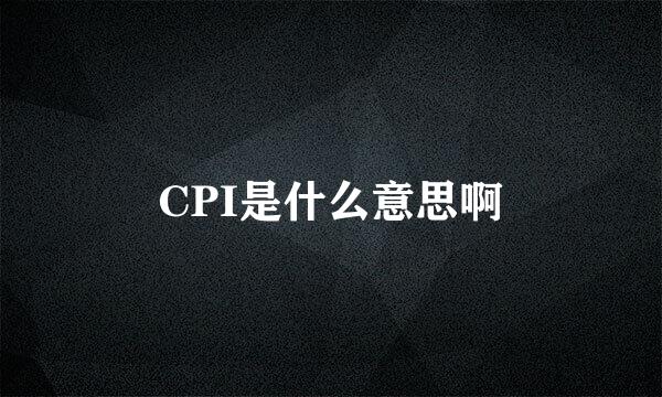 CPI是什么意思啊