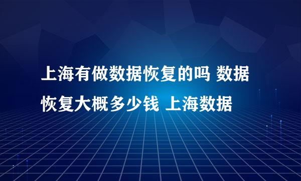 上海有做数据恢复的吗 数据恢复大概多少钱 上海数据