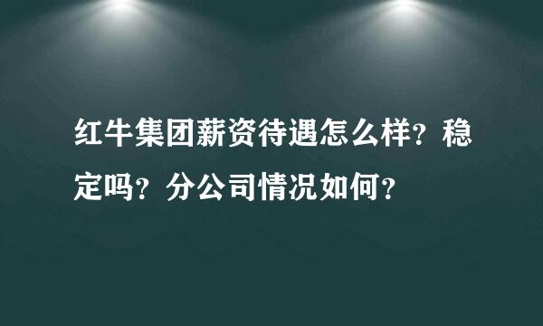 红牛集团薪资待遇怎么样？稳定吗？分公司情况如何？