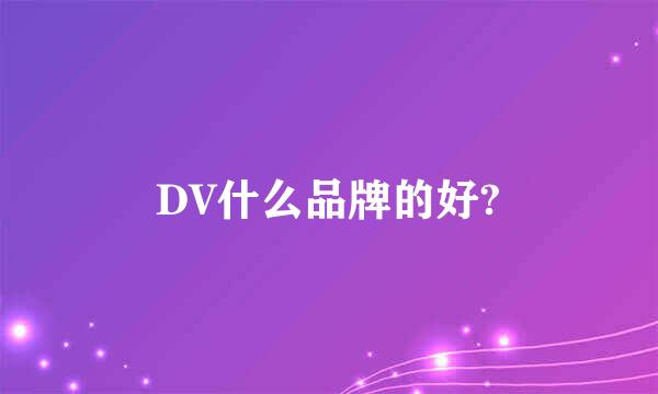 DV什么品牌的好?