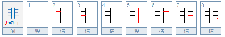 非常的非笔顺