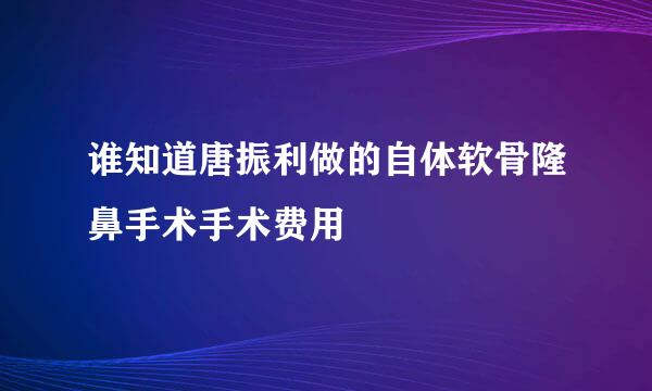 谁知道唐振利做的自体软骨隆鼻手术手术费用