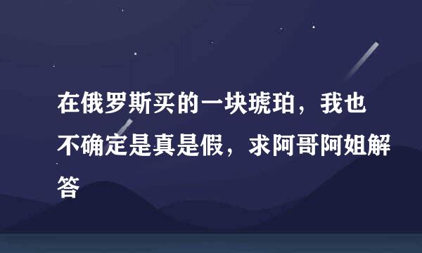 在俄罗斯买的一块琥珀，我也不确定是真是假，求阿哥阿姐解答