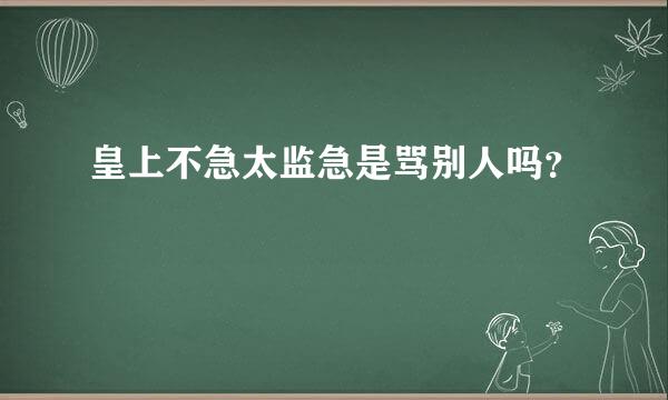 皇上不急太监急是骂别人吗？